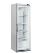 Armadio refrigerato in ABS con porta in vetro, corpo e cornice colore acciaio e interno in termoformato - cm 60x70,8x187,5h