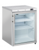 Armadio refrigerato in ABS con porta in vetro, corpo e cornice colore acciaio e interno in termoformato - cm 59,8x67,9x83,8h