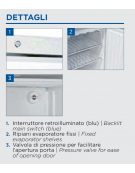 Armadio congelatore negativo bianco con interno in termoformato - 6+1 ripiani evaporatore fissi - Classe A - cm 77,5x72,9x190h