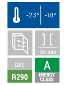 Armadio congelatore negativo bianco con interno in termoformato - 6+1 ripiani evaporatore fissi - Classe A - cm 77,5x72,9x190h
