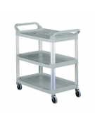 Carrello multiuso in plastica con aste di supporto in alluminio - 4 ruote girevoli - mm 845x430x950h