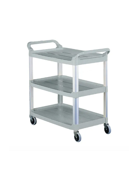 Carrello multiuso in plastica con aste di supporto in alluminio - 4 ruote girevoli - mm 845x430x950h