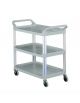 Carrello multiuso in plastica con aste di supporto in alluminio - 4 ruote girevoli - mm 845x430x950h