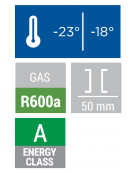 Armadio congelatore negativo bianco, statico, con interno in termoformato - 2 ripiani evaporatore fissi - cm 59,8x67,9x83,8h
