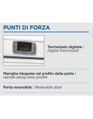Armadio frigorifero bianco GN2/1 in ABS - refrigerazione Roll-Bond con ventilatore +2°/+10°C - Classe D - cm 78x73x189h