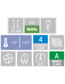 Armadio refrigerato da Lt. 200 in abs con interno in termoformato - refrigerazione roll bond con ventola - cm 60x62,5x85,3h