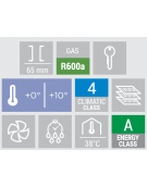 Frigorifero basso in ABS nero - refrigerazione roll bond con ventola di assistenza +0/+10°C - Classe A - cm 60x62,5x85,3h