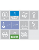 Armadio refrigerato lT. 350 in ABS bianco con interno in termoformato - refrigerazione Roll-Bond +1°/+12°C - cm 59,5x63x183h