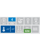 Armadio congelatore bianco in ABS con interno in termoformato - 7 ripiani evaporatore fissi - temp. -12/-22°C - cm 60x63x187h