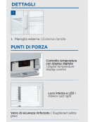 Vetrina espositiva colore bianco - refrigerazione ventilata +2°/+12°C - capacità Lt. 58 - Classe B - cm 42,8x38,6x81h