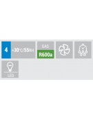 Vetrina espositiva colore nero - refrigerazione ventilata +2°/+12°C - capacità Lt. 58 - Classe B - cm 42,8x38,6x81h