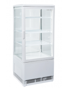 Vetrina espositiva colore bianco - refrigerazione ventilata +2°/+12°C - capacità Lt. 78 - Classe B - cm 42,8x38,6x96h