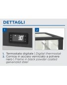 Vetrina refrigerata da banco con vetri dritti- refrigerazione ventilata +2°/+10°C - 2 ripiani regolabili - cm 119,2x67,6x73h