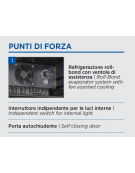 Minibar frigobar con porta in vetro - lt. 67 - refrigerazione Roll-Bond con ventilatore 0°/+10°C - cm 43,2x49,6x67,2h