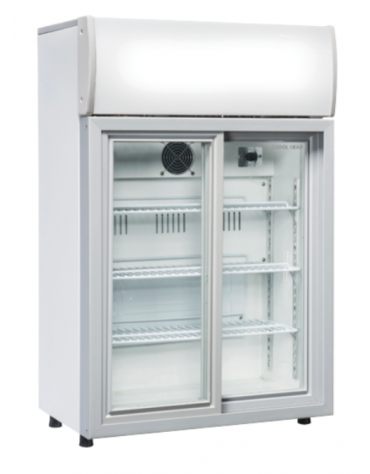 Vetrina bibite da banco 2 porte - Lt. 85 - refrigerazione roll bond con ventola di assistenza +1°/+10°C - cm 63x39x98h