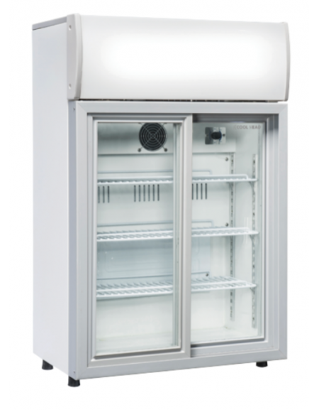 Vetrina bibite da banco 2 porte - Lt. 85 - refrigerazione roll bond con ventola di assistenza +1°/+10°C - cm 63x39x98h