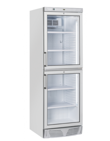 Vetrina espositore bevande verticale a due porte - refrigerazione Roll-Bond con ventilatore + 1°/+12°C - cm 59,5x67x183h