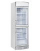 Vetrina espositore bevande verticale a due porte con opalina publicitaria - temperatura + 1°/+12°C - cm 59,5x67x196h