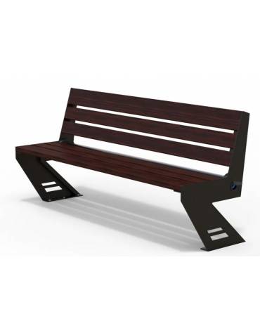 Panchina smart intelligente con porte ricarica usb ,allaccio rete elettrica e retroilluminazione LED-cm 165x56x82h