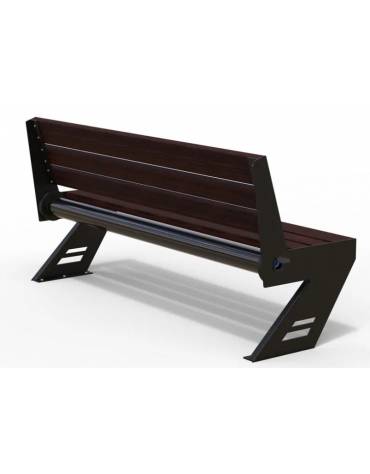 Panchina smart intelligente con porte ricarica usb ,allaccio rete elettrica e retroilluminazione LED-cm 165x56x82h