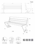 Panchina smart intelligente con porte ricarica usb ,allaccio rete elettrica e retroilluminazione LED-cm 165x56x82h