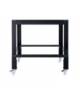 Supporto aperto per forno pizza a 2 camere di cottura da 9+9 pizze - CON 4 RUOTE - cm 136,3x123,6x86h