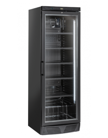 Frigorifero vetrina bibite colore nero - Lt. 350 - refrigerazione roll-bond con ventola +1°/+12°C - cm 59,5x67x183h