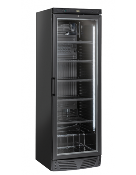Frigorifero vetrina bibite colore nero - Lt. 350 - refrigerazione roll-bond con ventola +1°/+12°C - cm 59,5x67x183h