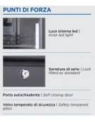 Frigorifero vetrina bibite colore nero - Lt. 350 - refrigerazione roll-bond con ventola +1°/+12°C - cm 59,5x67x183h