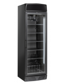 Frigorifero vetrina bibite colore nero con opalina pubblicitaria - Lt 350 - refrigerazione roll-bond +1°/+12°C - cm 59,5x67x196h
