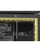 Frigorifero vetrina bibite colore nero con luce interna a led giallo - Lt. 372 - temperatura +1°/+12°C - cm 59,5x60,4x198h