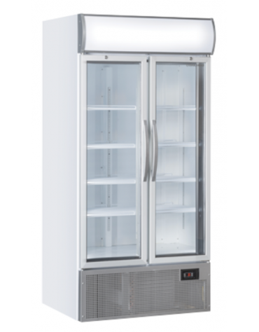 Vetrina frigorifera refrigerata per bevande 2 porte a battente da Lt. 800 - Temperatura +1°/+10°C - CLASSE F -cm 100x79,2x200h