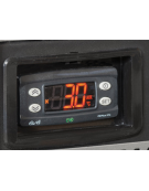 Vetrina 2 ante battenti per bibite e bevande con opalina pubblicitaria - refrigerazione ventilata +1°/+10°C - cm 120x79,2x200h