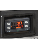 Vetrina 2 ante scorrevoli per bibite e bevande con opalina pubblicitaria - refrigerazione ventilata +1°/+10°C - cm 120x74,2x200h