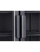 Vetrina doppia porta a battente per bibite - colore nero - refrigerazione ventilata +2°/+10°C - cm 120x79,1x203,5h