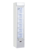 Vetrina espositore bevande slim con opalina pubblicitaria - colore bianco - refrigerazione statica +1°/+10°C cm 36x42,2x188h