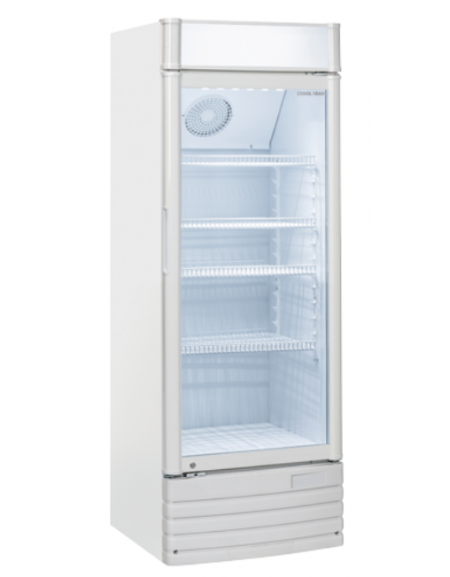 Frigo vetrina bibite con opalina pubblicitaria - Lt. 300 - refrigerazione statica con ventola +1/+10°C - cm 52,5x55,5x163,5h