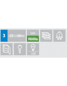 Vetrina bibite a due ante a battente - colore esterno nero - refrigerazione Roll-Bond con ventola +1/+10°C - cm 90x52x90h