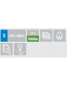 Frigorifero sottobanco orizzontale per bibite con 2 porte scorrevoli - Lt. 201 - temperatura +1°/+10°C - cm 90x52x90h