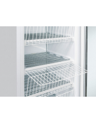 Congelatore verticale professionale statico, temp. -15°/-20°C - porta a vetri e cassonetto pubblicitario - cm 60x64x200,5h