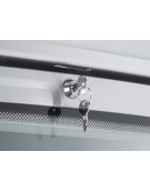 Congelatore verticale professionale statico, temp. -15°/-20°C - porta a vetri e cassonetto pubblicitario - cm 60x64x200,5h