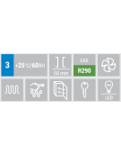 Congelatore porta a vetro - colore nero - Lt 300 - refrigerazione statica con ventola di assistenza -15°/-20°C - cm 60x63x187h