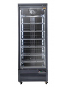 Armadio congelatore con porta a vetro, esterno colore nero - Lt 560 - refrigerazione ventilata -18°/-22°C  - cm 75x76x204h