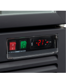 Armadio congelatore con porta a vetro, esterno colore nero - Lt 560 - refrigerazione ventilata -18°/-22°C  - cm 75x76x204h