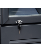 Armadio congelatore con porta a vetro, esterno colore nero - Lt 560 - refrigerazione ventilata -18°/-22°C  - cm 75x76x204h