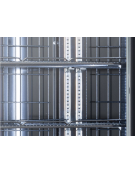 Armadio congelatore nero con doppia porta a vetro, capacità Lt 1084 - refrigerazione ventilata -18°/-22°C  - cm 134x76x204h