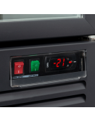 Armadio congelatore nero con doppia porta a vetro, capacità Lt 1084 - refrigerazione ventilata -18°/-22°C  - cm 134x76x204h