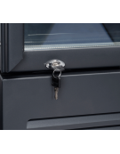 Armadio congelatore nero con doppia porta a vetro, capacità Lt 1084 - refrigerazione ventilata -18°/-22°C  - cm 134x76x204h