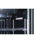 Armadio congelatore nero con tripla porta a vetro, capacità Lt 1450 - refrigerazione ventilata -18°/-22°C  - cm 188x76x204h