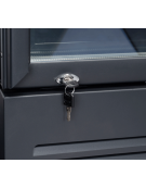 Armadio congelatore nero con tripla porta a vetro, capacità Lt 1450 - refrigerazione ventilata -18°/-22°C  - cm 188x76x204h